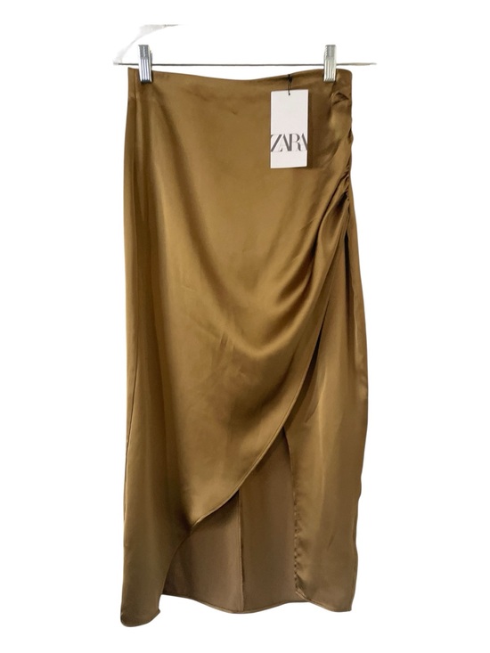 Zara Dresses & Skirts - NWT  Satin Midi Skirt with Ruched Draping size Medium